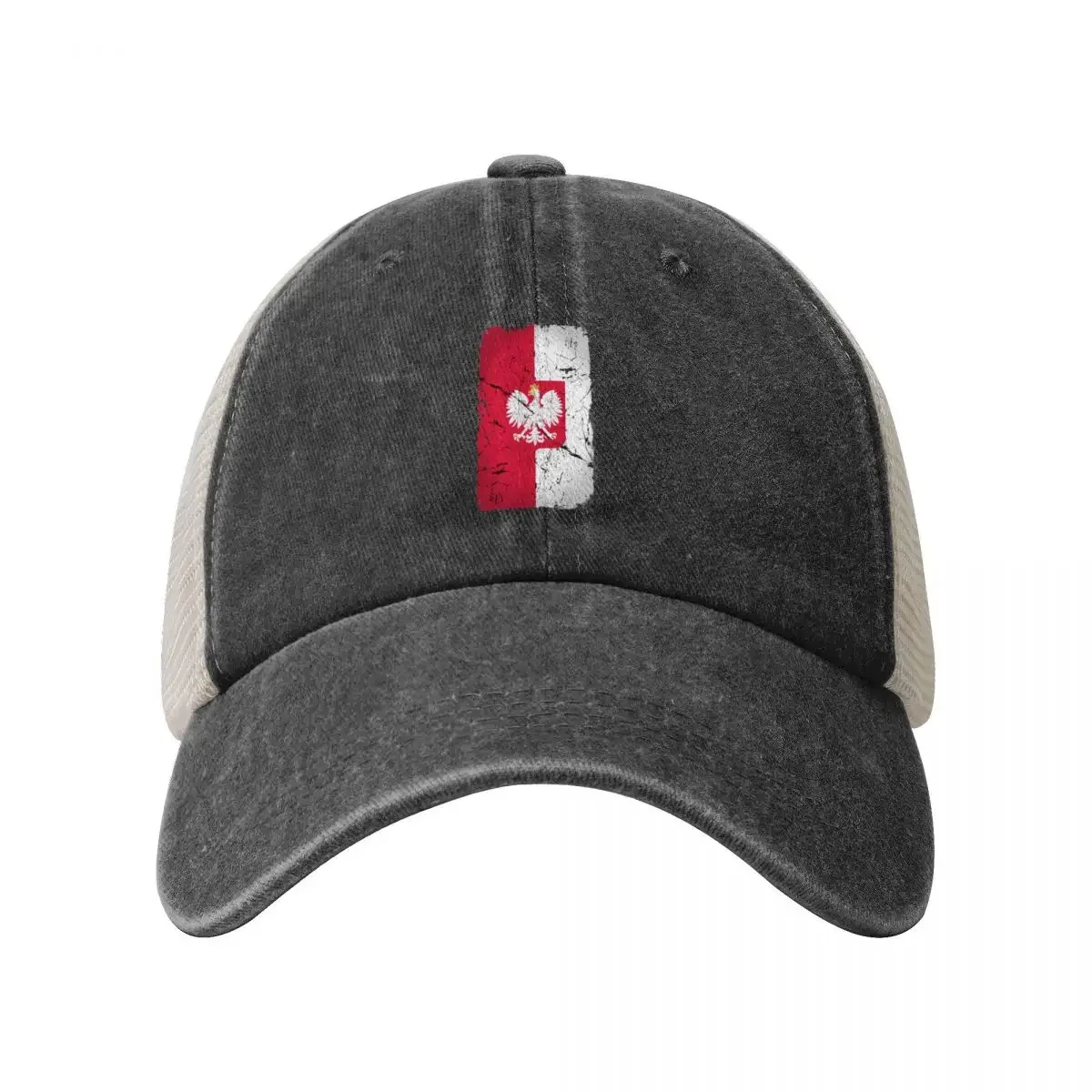 Flag of Poland with polish eagle DistressedCap Baseball Cap Dropshipping Kids Hat Women's Golf Clothing Men's