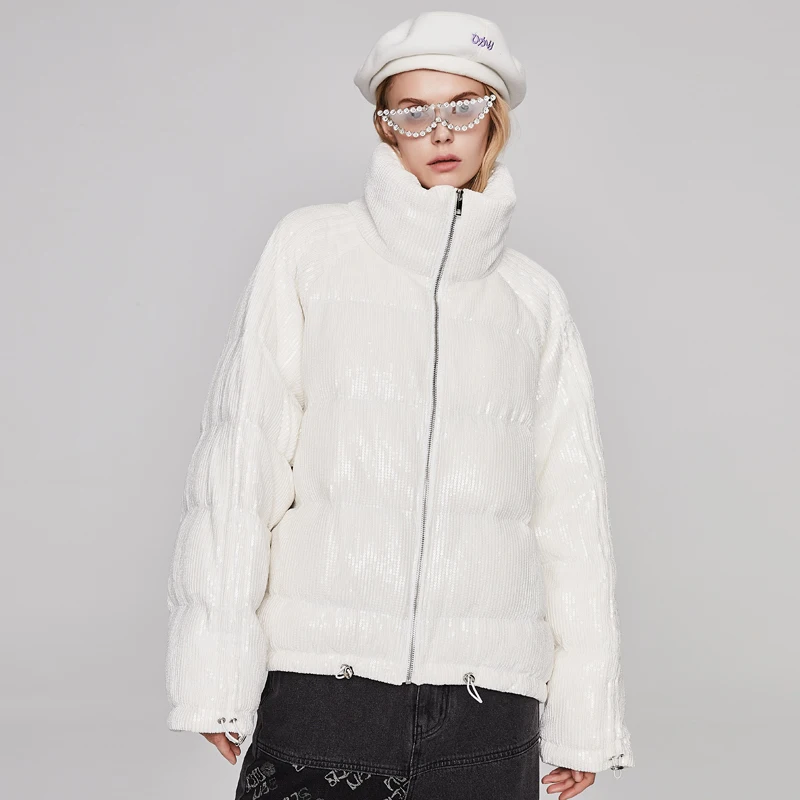 JAZZEVAR 2022 Winter Thickening 90 White Duck Down Filling Fashionable Design Elegant Women's Coat Crop Puffer Jacket Women