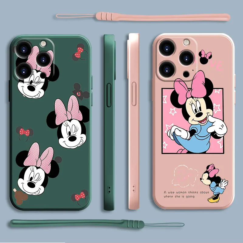 

Роскошный чехол Минни Маус для iPhone 13 Pro Max 8 Plus 7 XR 11 12 Mini XS SE 2020 6S 6 12pro X, защитный чехол для телефона