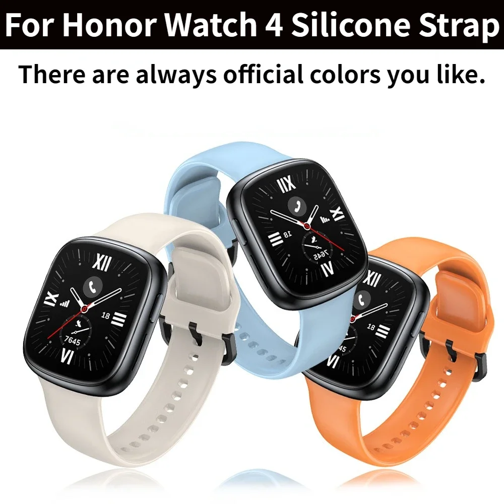 Фото Официальный спортивный силиконовый ремешок для Honor Watch 4, мягкий удобный браслет, сменный ремешок для Huawei Honor Watch 4 Correa №3