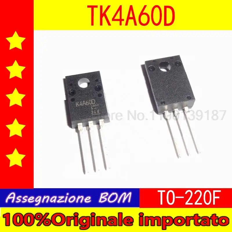 

10 шт./лот TK4A50D K4A50D TK4A60D K4A60D TK4A60DB K4A60DB TK4A60DAR K4A60DAR TK4A65DA K4A65DA TO-220F