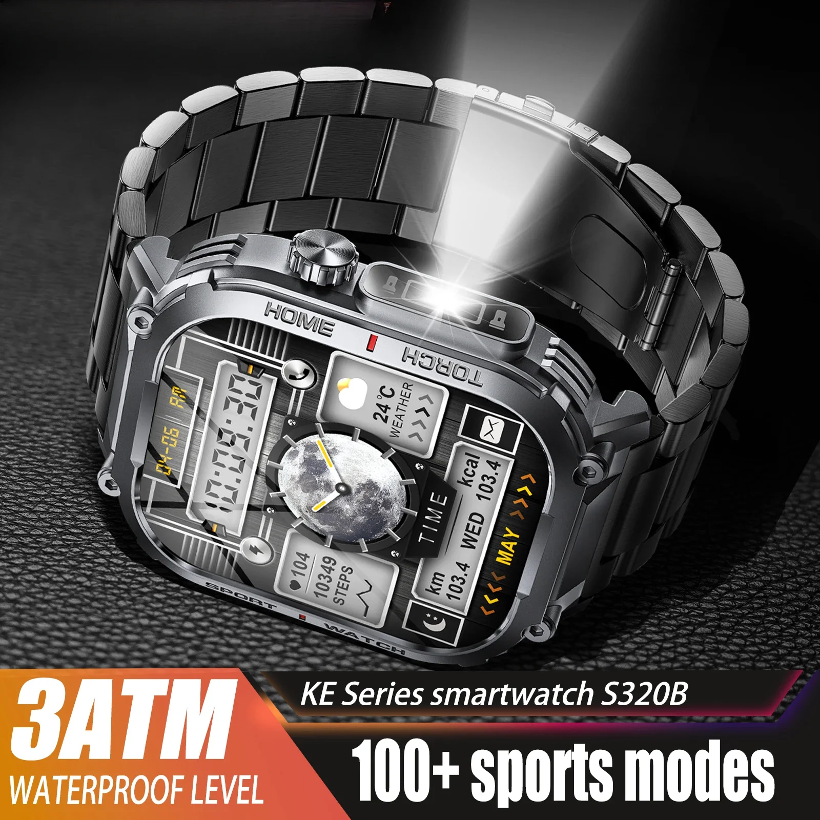Мужские умные часы S320B водонепроницаемые 3ATM дисплей 2 02 дюйма