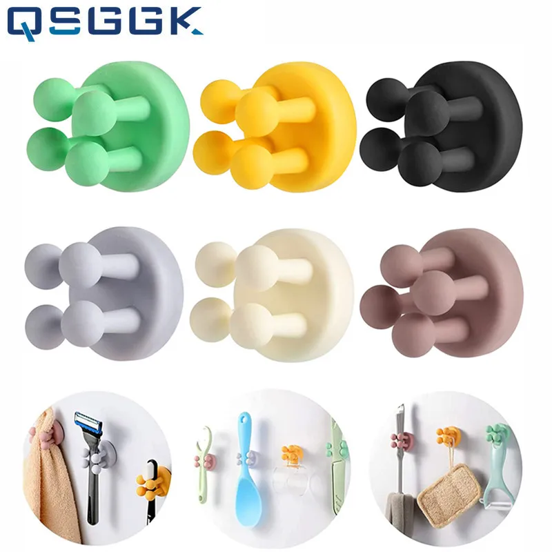 

3 шт., самоклеящиеся силиконовые крючки для хранения