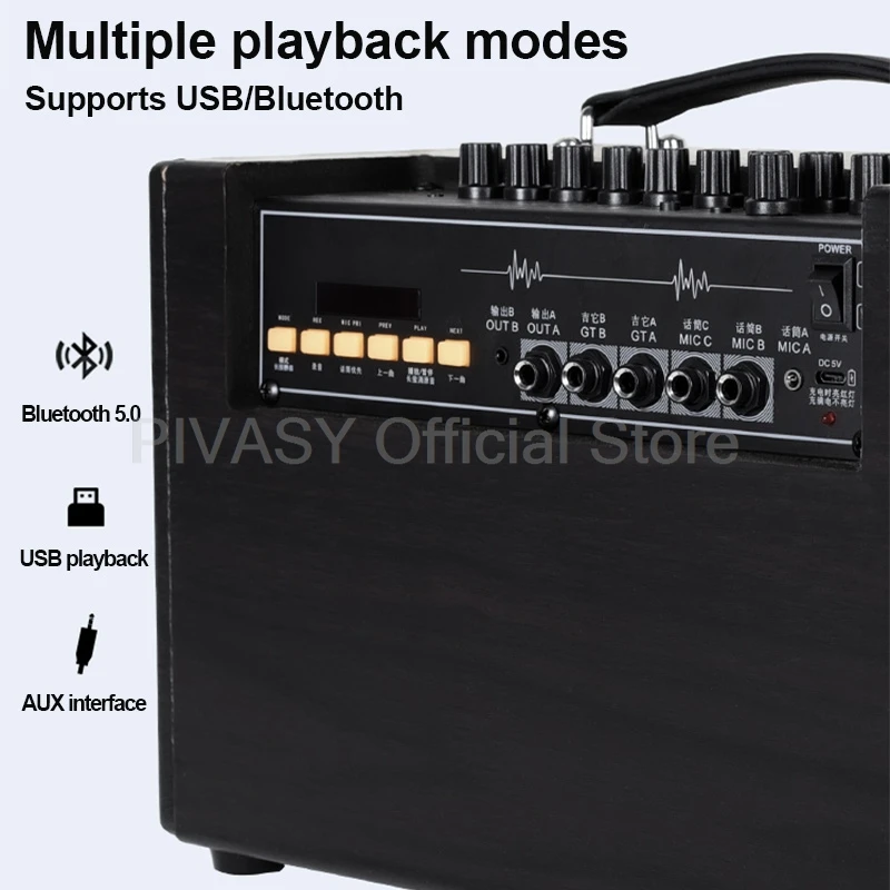 Портативный Bluetooth-динамик PIVASY 50 Вт