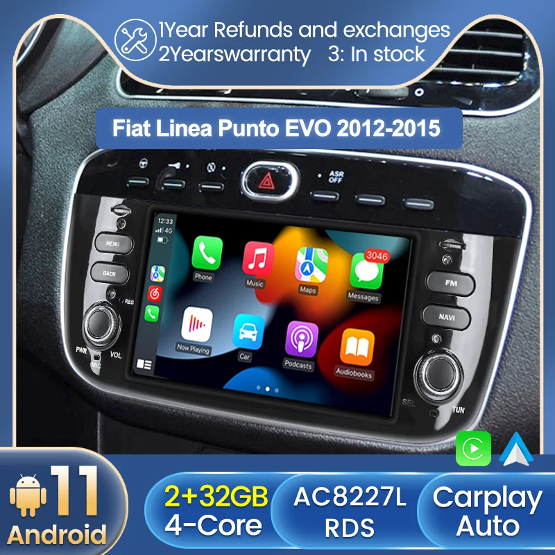 

Android Автомобиль DVD Авторадио Для Fiat Grande Punto Abarth Punto EVO Linea 2012-2015 7 дюймов Автомобильное Радио с Экраном Стерео Мультимедийный Плеер GPS Navigatiopn Поддержка Carplay+Auto WIFI AC8227L RDS BT