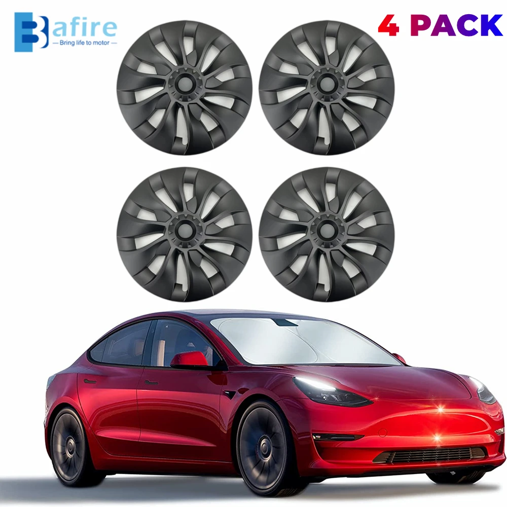BAFIRE-tapacubos de repuesto para rueda de Tesla modelo 3, Kit de cubiertas protectoras de 18 pulgadas, 4 piezas, Modelo 3