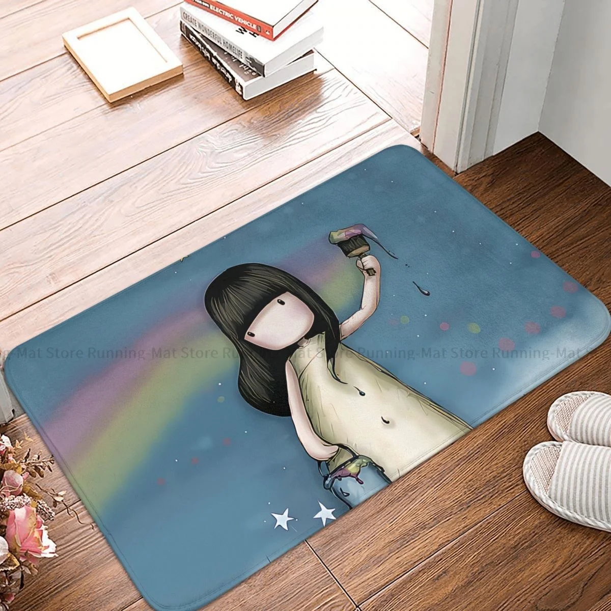 Милый коврик для ванной для девушек с рисунком манги, коврик Ranibow, коврик для гостиной, ковер для балкона, домашний декор