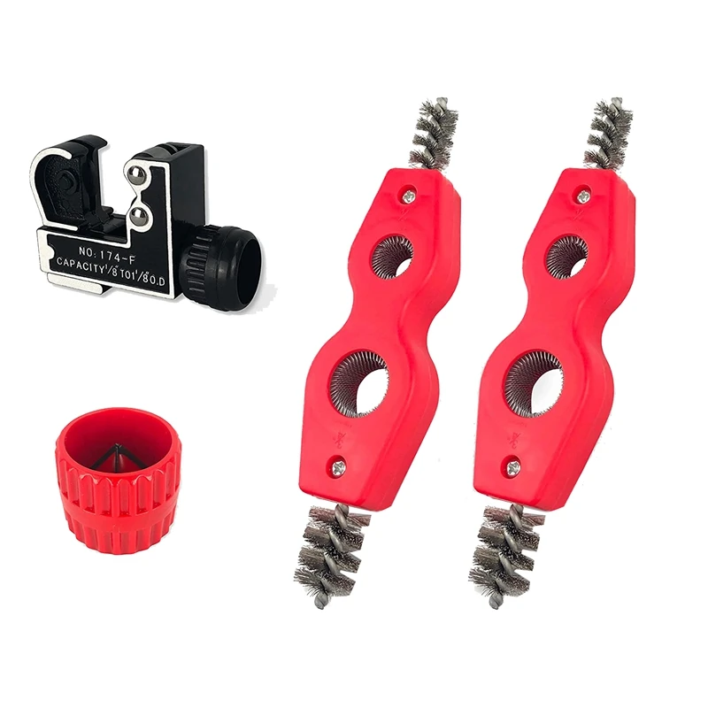 

4PCS Copper Pipe Cutter Set Reamer, Copper Pipe Cleaner Preps Copper Pipes And Fittings For Soldering, Works For Copper