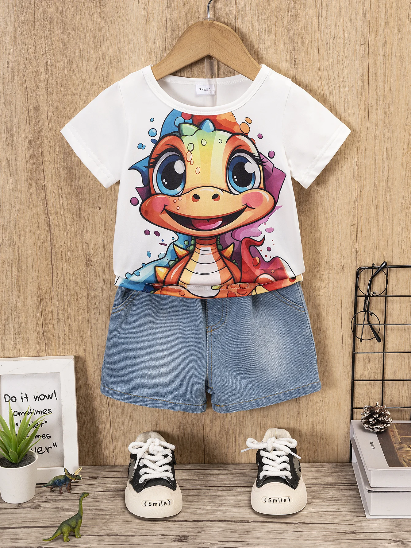 Футболка с коротким рукавом и принтом Дракона Для мальчиков 2 шт.