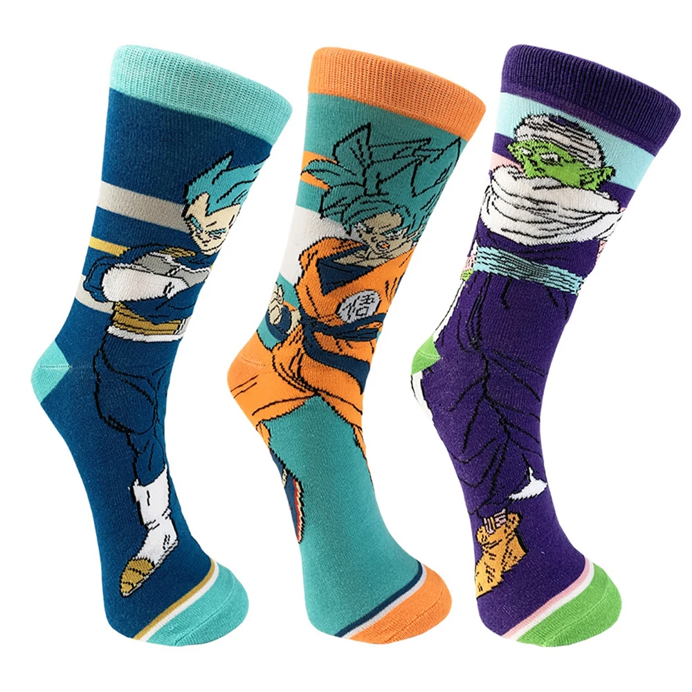 3Pair Cartoon Anime Character Socks Personalized Fashion Hip-Hop Funny Novelty Cosplay Ins Casual Skateboard Basketball Men Sock