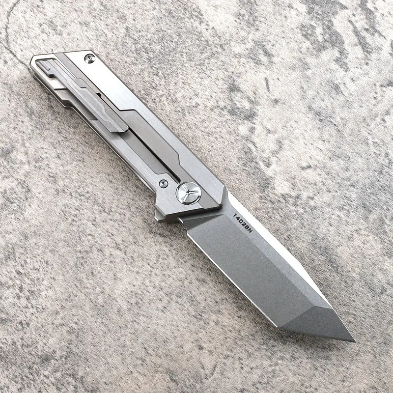 Складной нож TRSKT 14C28n охотничьи Тактические Ножи карманный с рукояткой TC4 Походный