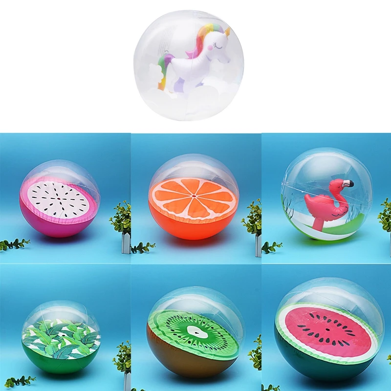 

Outdoor Air Filled Bubble Ball Blow Up Balloon Toy Water Party Game Gifts Simulation Watermelon Rubber Inflatable Beach Balls