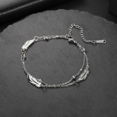 Cazador Браслет из нержавеющей стали с перьями для женщин