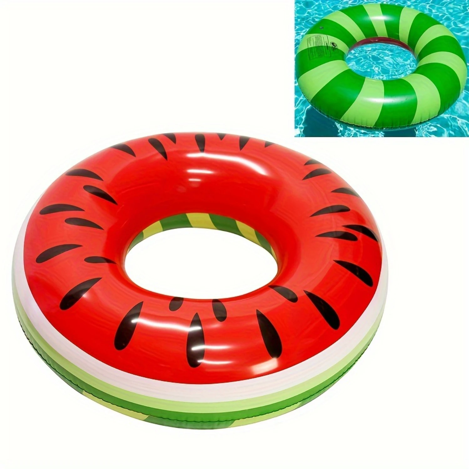 Фото Giant 4ft Inflatable Watermelon Pool Loop Float - Fun Summer Swim Ring - Summer Leisure Raft №1