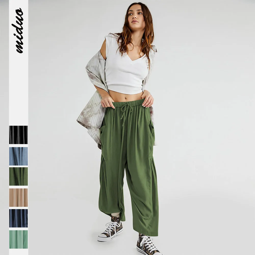 

Europe and the United States women's casual pants new wide leg pants loose sports female yoga pants home pants rayon pants