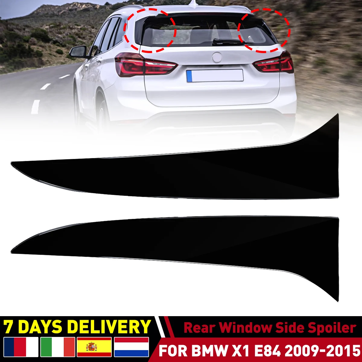 

2Pcs Car Rear Side Window Canard Spoiler Air Splitter For BMW 1 Series F20 F21 2012 2013 2014 2015 2016 2017 2018 2019 Styling