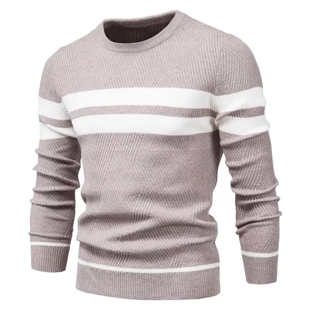 

2022New Sweater Pullover 2022 New O-neck Wool Slim Fit Knitted Sweaters Men's Leisure Business Striped Pull Jumper Brand Clo