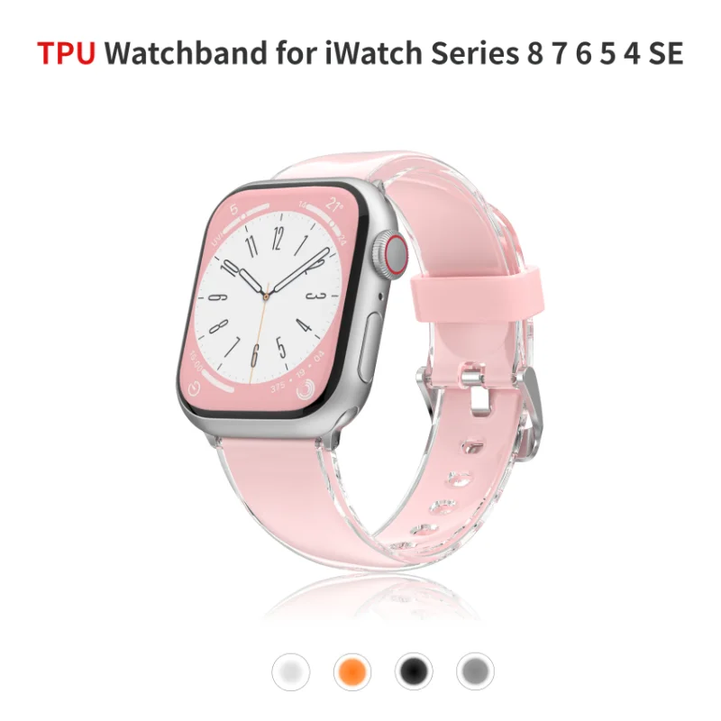 

TPU Watchband for Apple Watch Series 7 6 5 4 SE 40mm 41mm Bracelet Silicone Strap for Iwatch 44mm 45mm 49mm 38mm 42mm Wristband