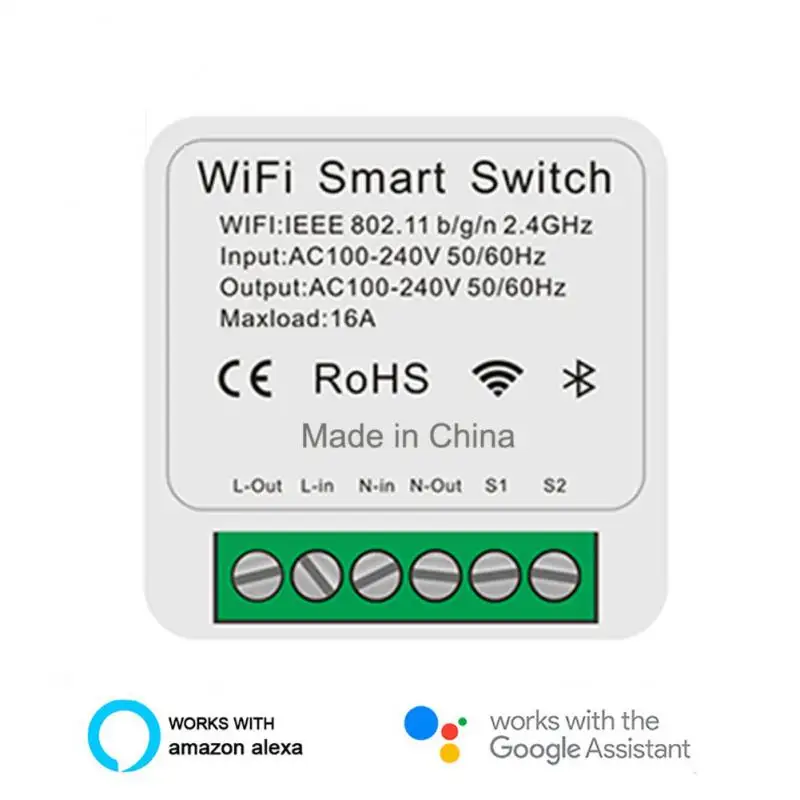 

Mini Ewelink Voice Control Timing Smart Switch 16a Mini Home Automation Module Diy 2-way Control Wireless Switch 2.4g Smart Home