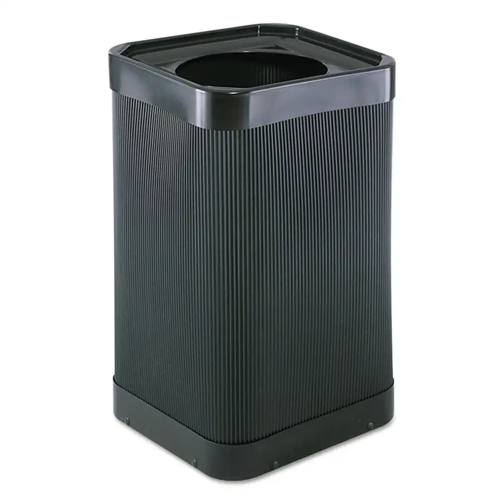 

Safco 9790BL At-Your Disposal Top-Open Waste Receptacle, Square, Polyethylene, 38gal, Black