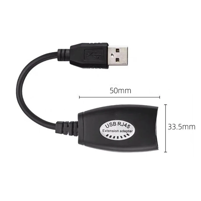 Фото 1 пара USB-удлинителей сигнала более 50 м Cat5E/6 LAN RJ45 Ethernet-удлинительный кабель-адаптер для проводной клавиатуры, мыши, аксессуары для ПК №4