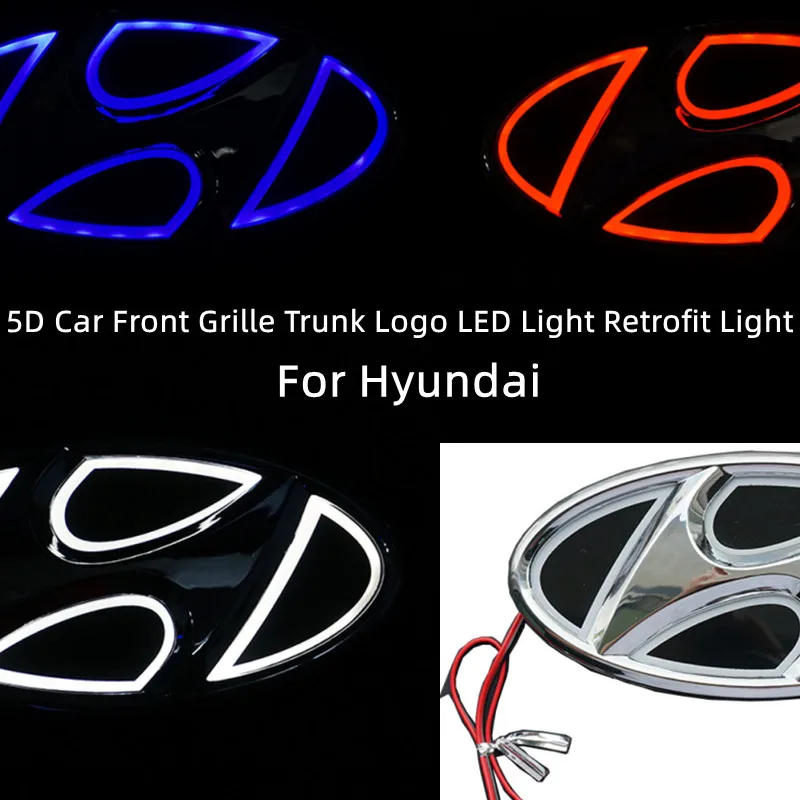 

5D car LED light refitting modern Ix35 accent I30 Bayon origin sports car Verna Elantra Tucson Santa Fe front grille main sign