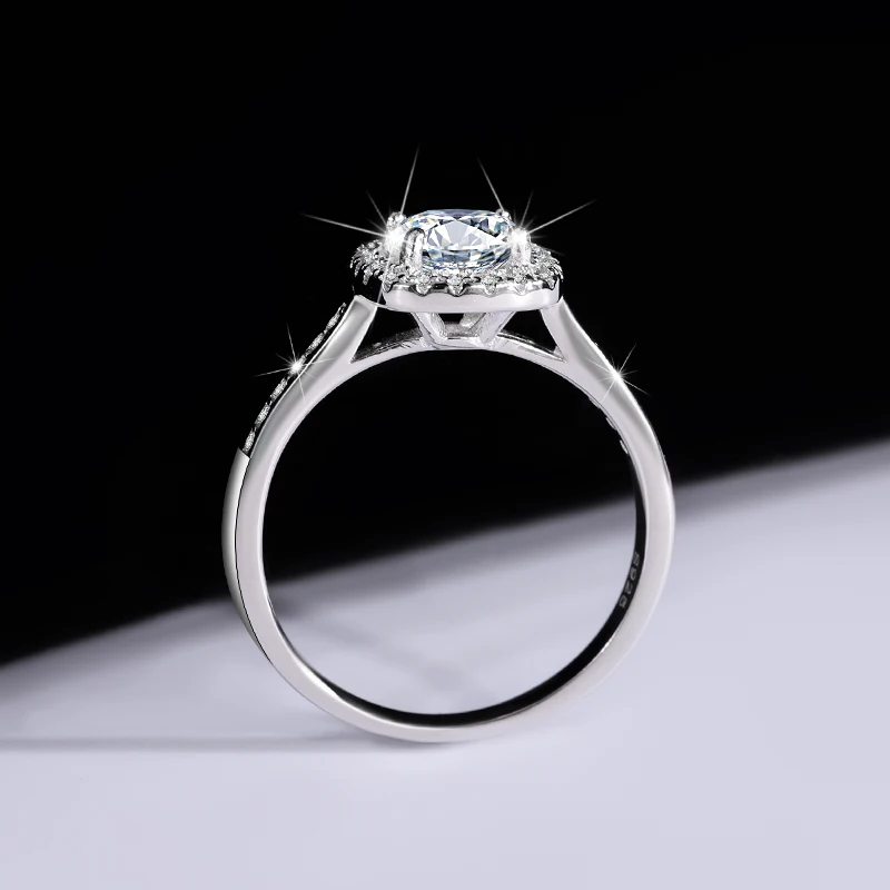 Sterling Silver Moissanite Ring Princess Square Bag Sterling Silver Platinum Diamond Imitation Proposal Engagement Diamond Ring