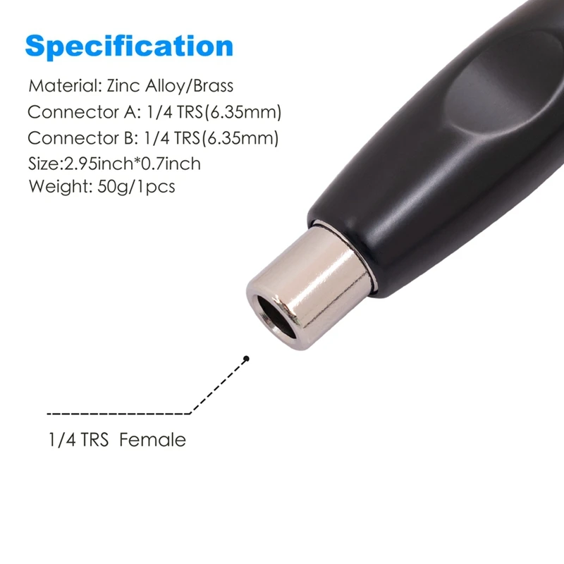 2 шт. 6 35 мм 1/4 дюйма Женский на женский разъем моно аудио соединитель Адаптер