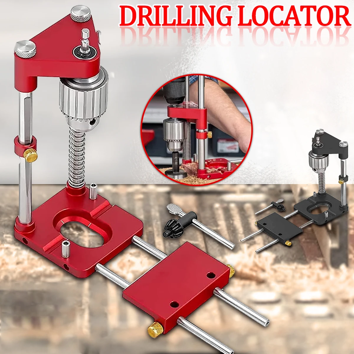 Drill Locator Hole Drill Guide Dowel Jig Convenient Labor Saving Plastic Steel Woodworking Drilling Template Guide Tool for Home
