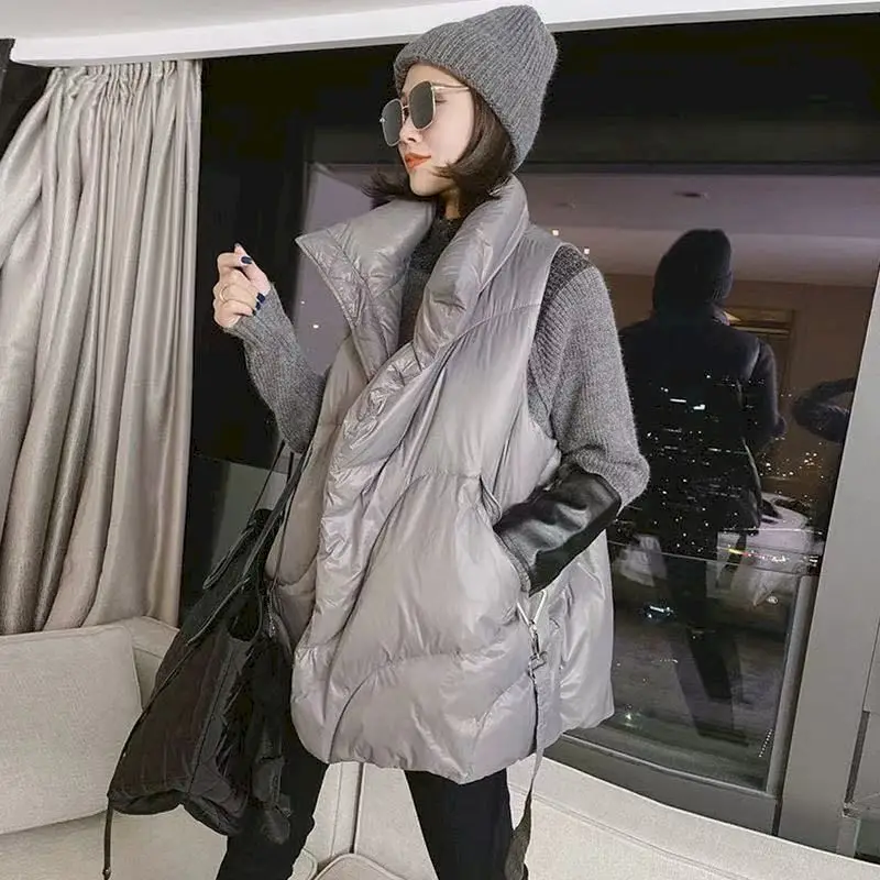 

Женский утепленный жилет на утином пуху, повседневный ультралегкий пуховик в Корейском стиле, Осень-зима 2022