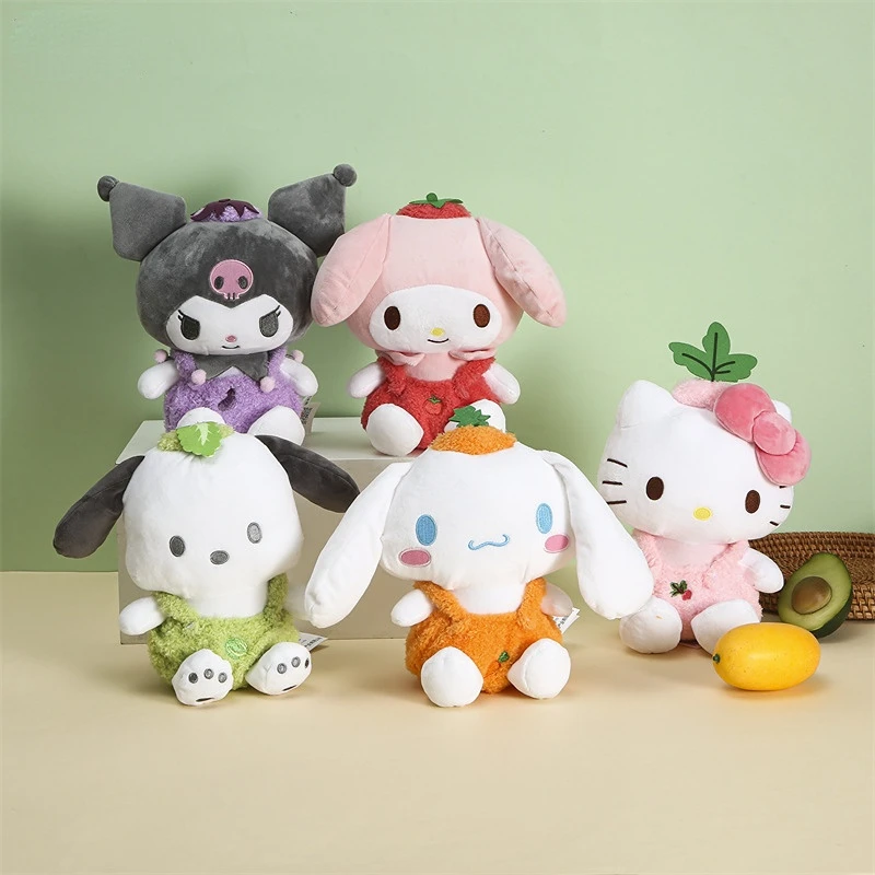 

Kawaii Plush Sanrio Kuromi Cinnamoroll My Melody Pochacco Cute Vegetables Plush Doll Toy Home Pillow Decoration Birthday Gift