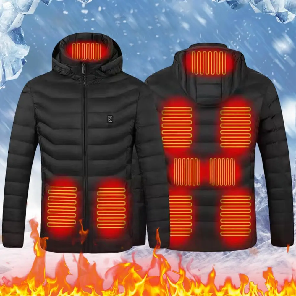

New Arrival USB Heating Jacket 9 Heated Zones 3 Temperature Modes Coldproof Constant Temperature Hooded Jacket Heated Clothing