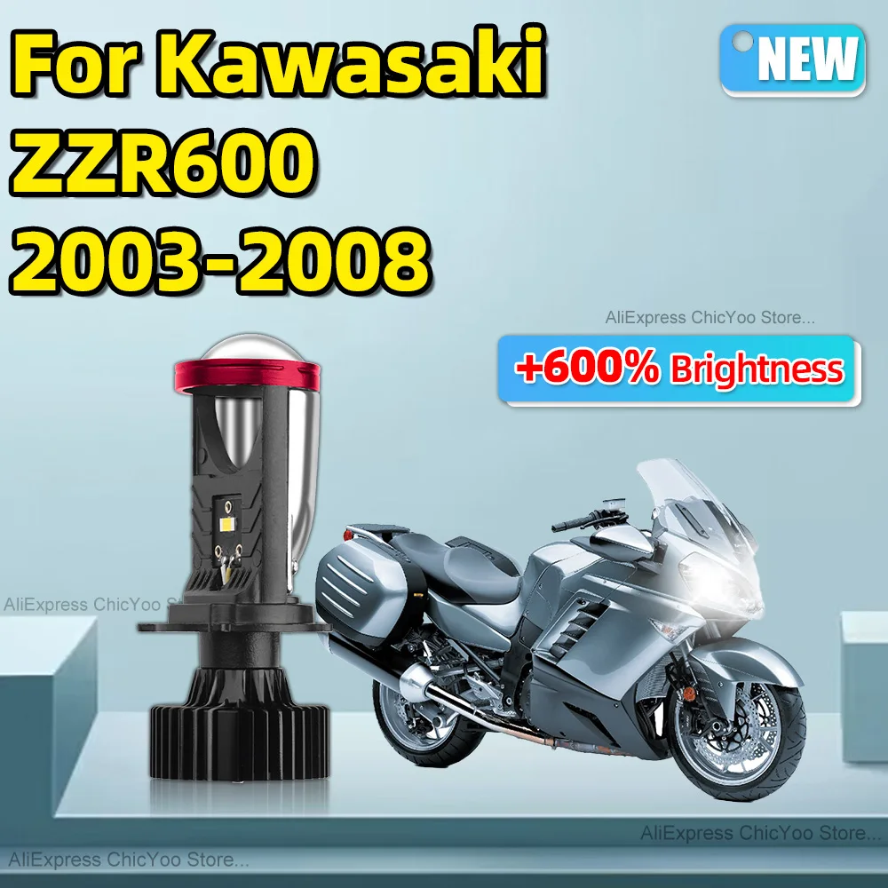 1 шт. светодиодная лампа для фар Kawasaki ZZR600 2003 2004 2005 2006 2007 2008 H4 12 в 6000K