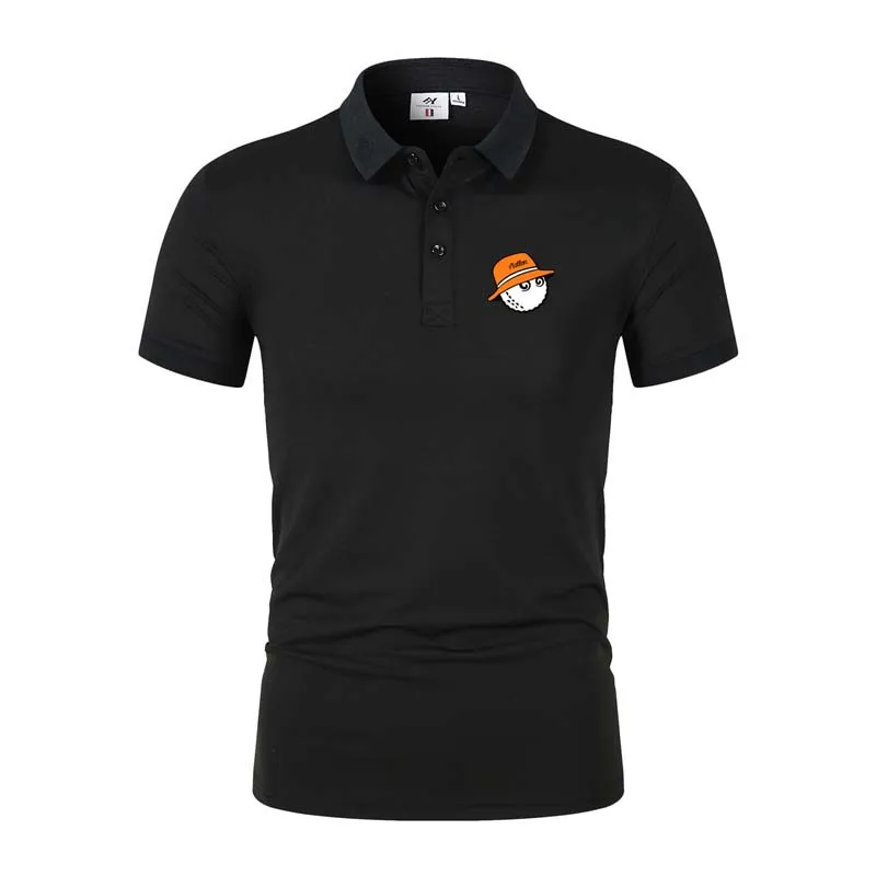 

Polo de manga corta para hombre, camiseta informal de Golf Malbon, ajustada, ropa coreana con botones, Verano