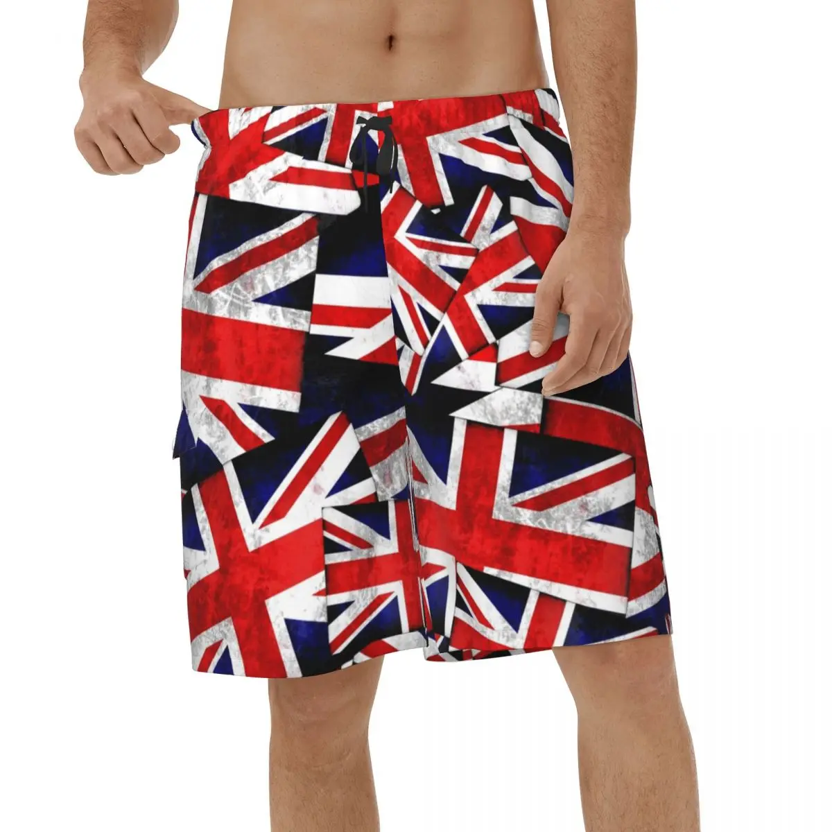 

British England UK Flag Men 3D Printed Beach Shorts Sports Board Shorts Vacation Red Print Vintage Short Pants Short Pants