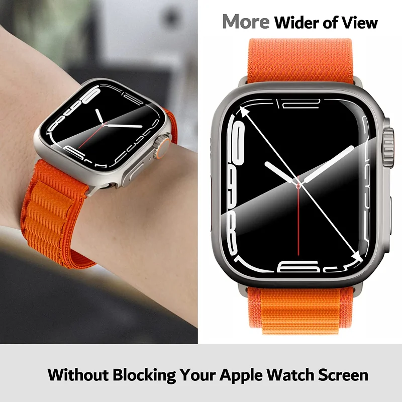 Case for Apple Watch 45mm 41mm 44mm Screen Protector Cover+ Glass Change to Ultra 49mm Appearance iWatch Series SE 6 7 8 Upgrade