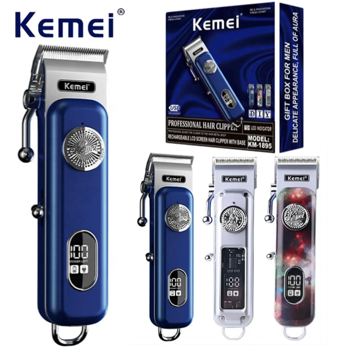 

Kemei KM-1895 Триммер Для Бороды Стрижка Волос Профессиональный Мужская Стрижка Волос. Электрический Парикмахерская Машина Регулируемая Длина Парикмахерская Машина