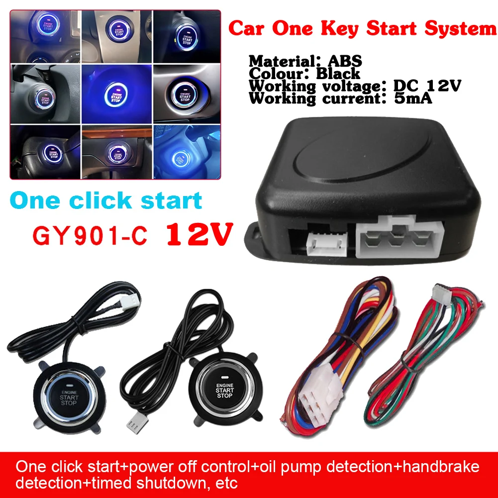 

12V Car One Key Start System Keyless Automatic Ignition Push Button Start System Remote Engine Start System Automobile Parts