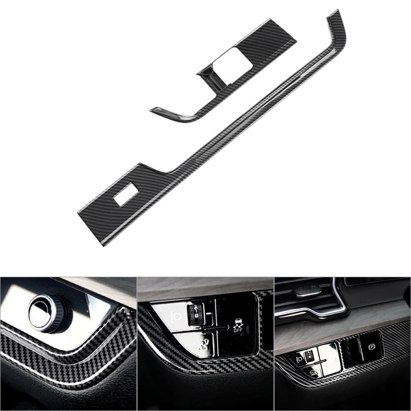 

Carbon Fiber Car Interior Headlight Panel Frame Sticker Trim For Kia Sportage NQ5 2022