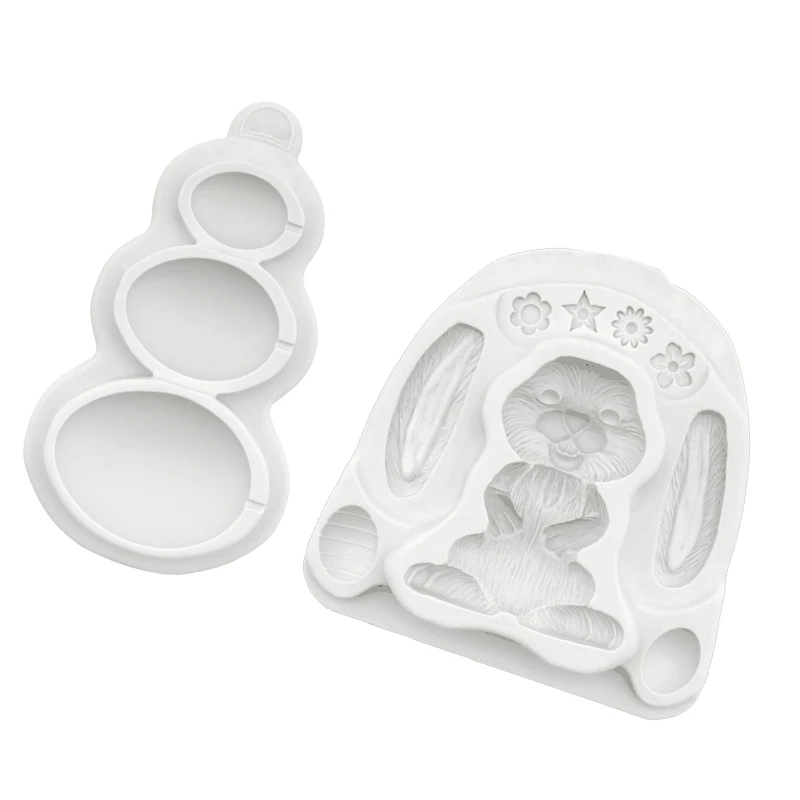 

Silicone Moulds Easter Bunny Eggs Shapes Baking Tools for Making Keychain Pendant Earring Baking Chocolate Fondant Candy