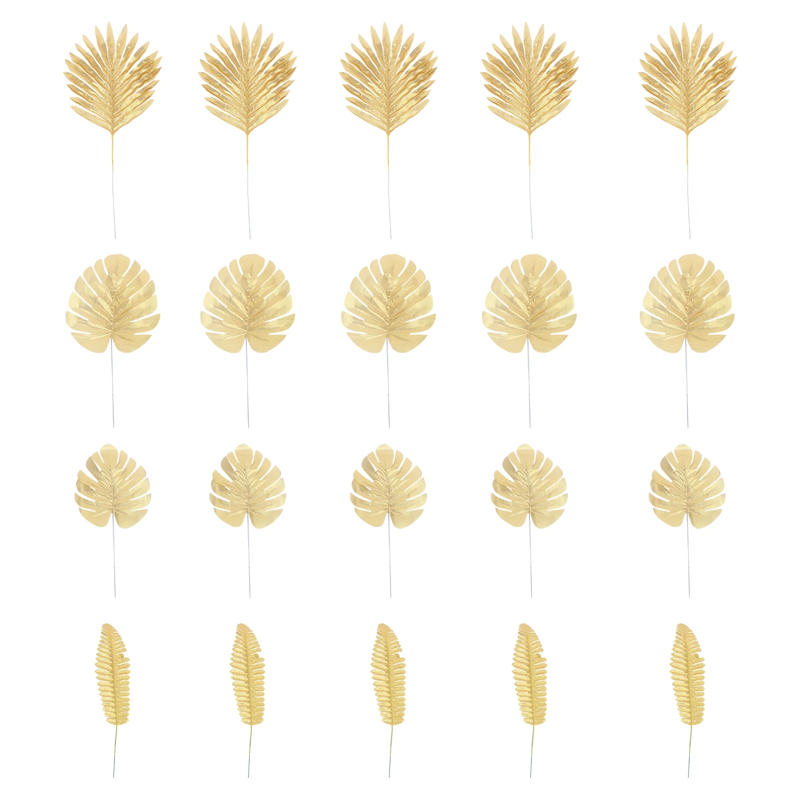 

Leaves Palm Tropical Leaf Artificial Party Stems Gold Faux Picks Goldendecor Monstera Supplies Luau Beach Dried Fake Hawaiian