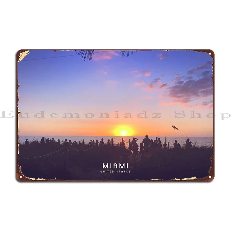 Металлическая вывеска Майами для дома железный настенный декор тарелки
