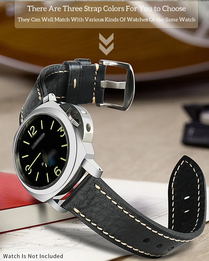 Top Quality Leather Watchband Brown Real Italian Calfskin Watch Band 18-26mm with Solid Automatic Butterfly Buckle Watch Straps