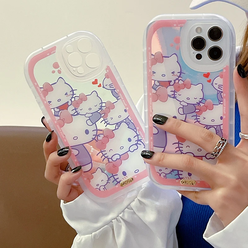 

Laser Cartoon Kitty Case Cover for IPhone 7 8 Plus 11 12 13 Pro X XR XS Max Shockproof Phone Case IPhone 13 Case