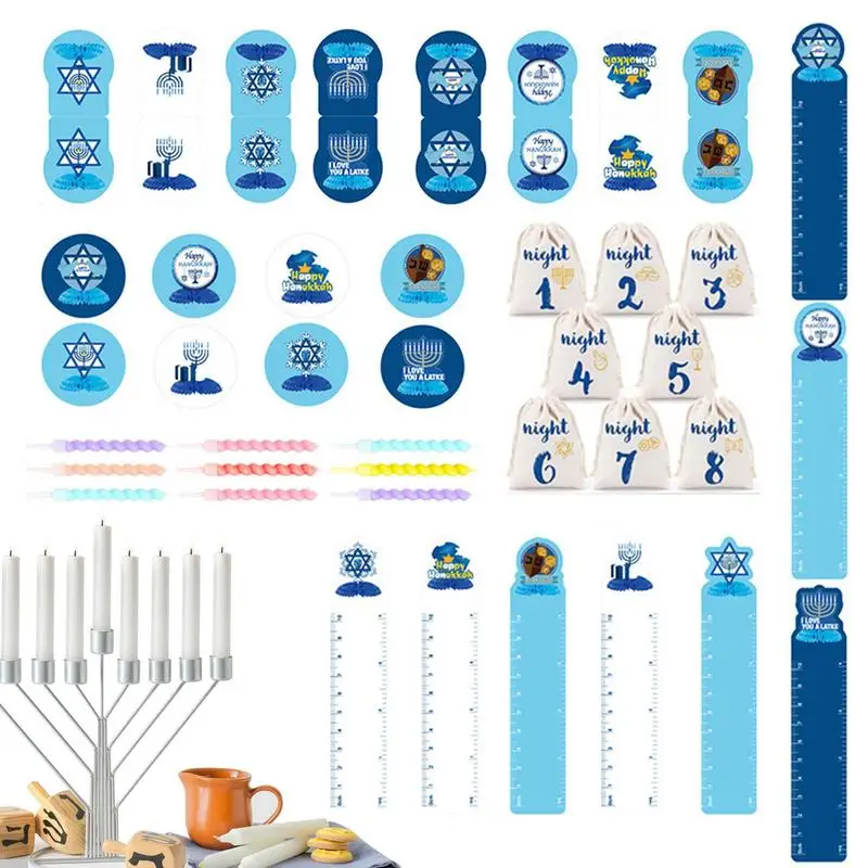 

Happy Hanukkah Labels Sealing Sticker Jewish Celebration Party Decor Gift Packing Sticker Self-adhesive Labels for Home Parties