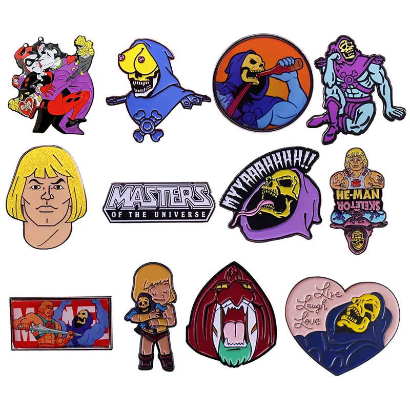 Брошь эмалированная для Хэллоуина, с надписью «He-Man and the Masters of the Universe»