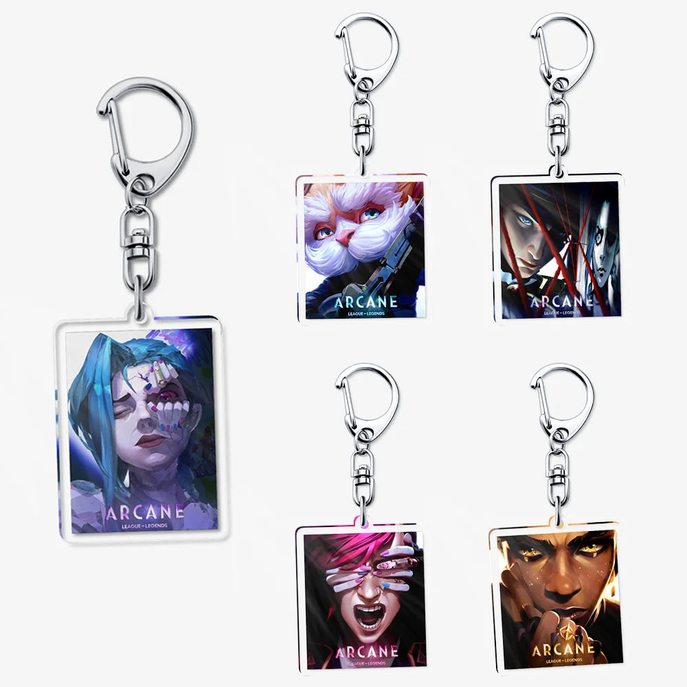 Arcane: League of Legends Jinx Vi Caitlyn Heimerdinger Silco Ekko Jayce Аниме Акриловый брелок Подвеска