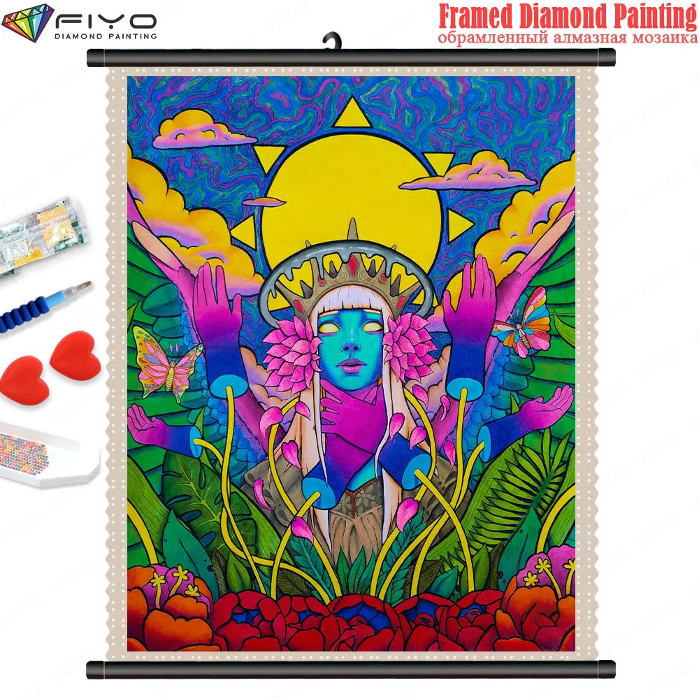 

Алмазная живопись 5D «сделай сам», абстрактная женщина, искусственная мозаика, вышивка с рамкой, наборы для вышивки крестиком, домашний деко...