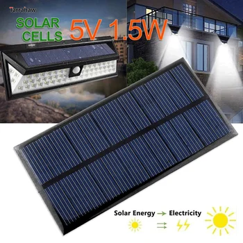 Solar Panel DIY 1.5W 5V Photovoltaic Charging Plate Micro Solar System Portable Solar Cell Module LED Lighting Accessories