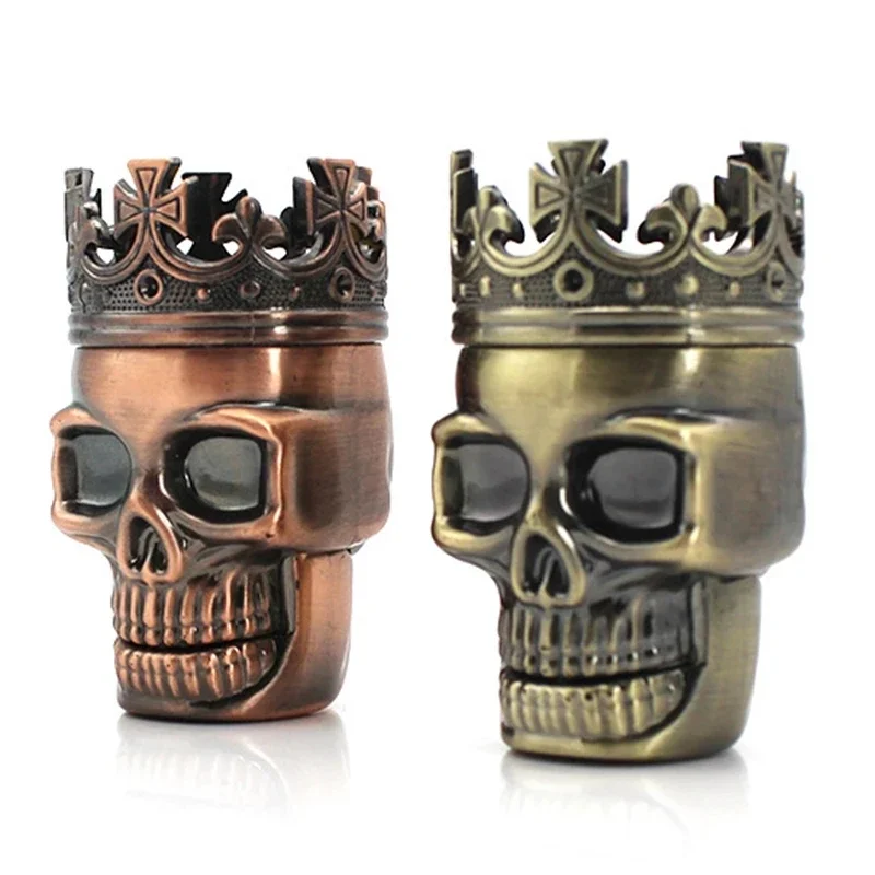 

3 Layers Skull Mode Pipes Grinder Pipe Smoking Creative Tobacco Pipe Herb Smoking Pipe Gift Grinder Smoke Hookah Crusher